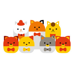 vector of  cute cats