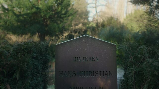 The grave of Hans Christian Andersen, the world-renowned Danish writer and poet from the 19th century. 
