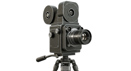 Isolated Vintage Movie Camera