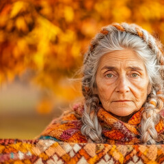 Portrait ugly woman in the city