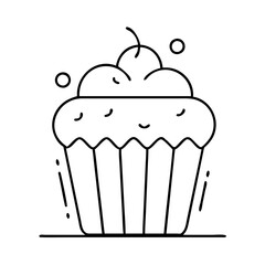 Delicious Cupcake with Cherry Topping Sweet Dessert Bakery Treat