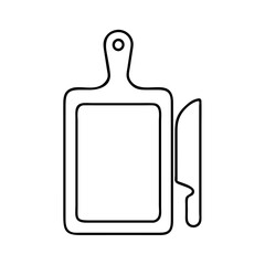 Obraz premium Kitchen Utensils Cutting Board and Knife Cooking Food Preparation