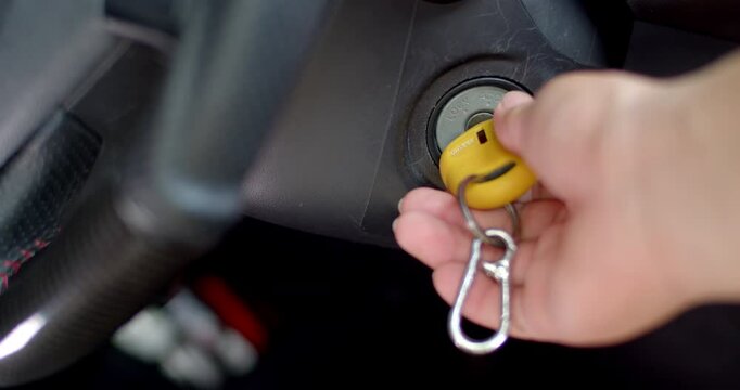 Insert the key and strat engines.Yellow car key.