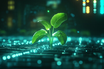 DNA and plant growth in a futuristic digital ecosystem of biotechnology