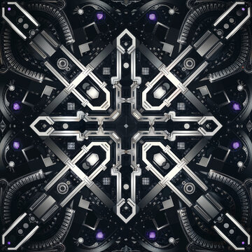 seamless pattern with screws and bolts