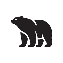 polar bear silhouette vector logo design
