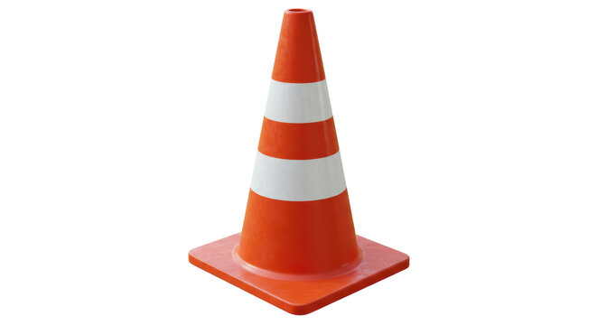 Isolated Orange Traffic Cone