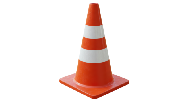 Isolated Orange Traffic Cone