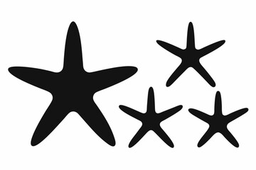 set of starfish silhouette vector illustration