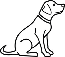 Dog line icon vector