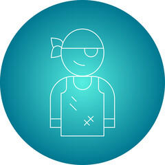Male Pirate icon single vector illustration