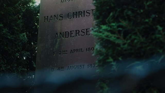 The grave of Hans Christian Andersen, the world-renowned Danish writer and poet from the 19th century. 