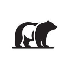 polar bear silhouette vector logo design