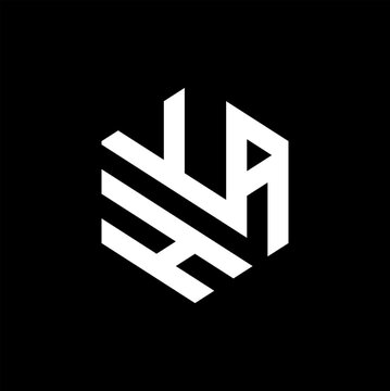 HYA letter logo design on black background.