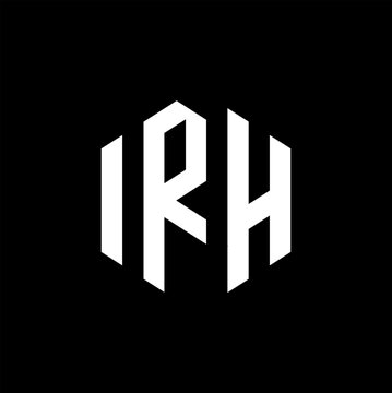 IRH logo design on black background.