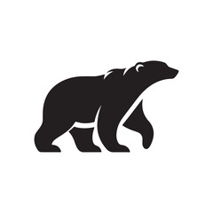 Obraz premium polar bear silhouette vector logo design