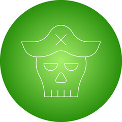 Pirate Skull I icon single vector illustration