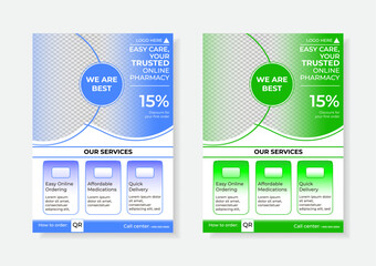 Modern medical Healthcare Flyer Design Template, Health medical flyer, Healthcare cover a4 template, Corporate healthcare and medical flyer or poster design Print