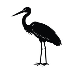 Obraz premium Stork Silhouette Vector Art Design and Black and White Stork Bird Vector Illustration
