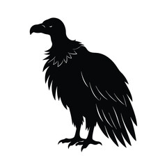 Vulture Silhouette Vector Art – Black and White Vulture Bird Illustration