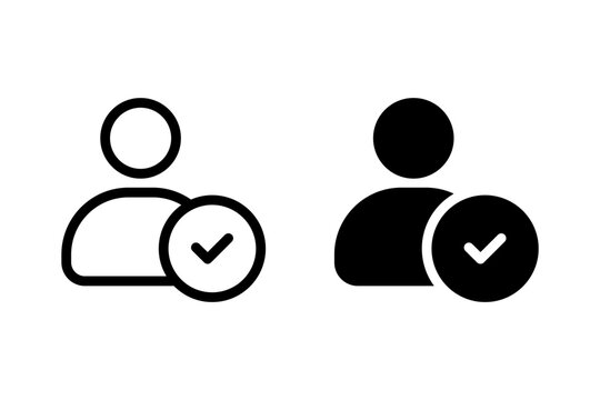 User verified icon set. representing approved account. Ideal for user interface, website design, and presentations.