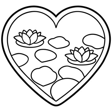 black heart pond lilies clip art preview