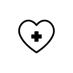 heart shape containing a cross symbol, representing healthcare, love, and support. Ideal for medical, charity, and wellness related projects
