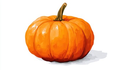 Obraz premium Single Orange Pumpkin Autumn Harvest Vegetable