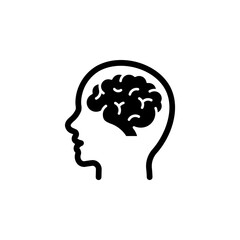 Human brain icon vector. color editable