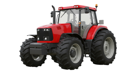 Isolated Red Tractor