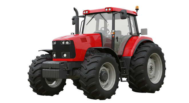 Fototapeta Isolated Red Tractor