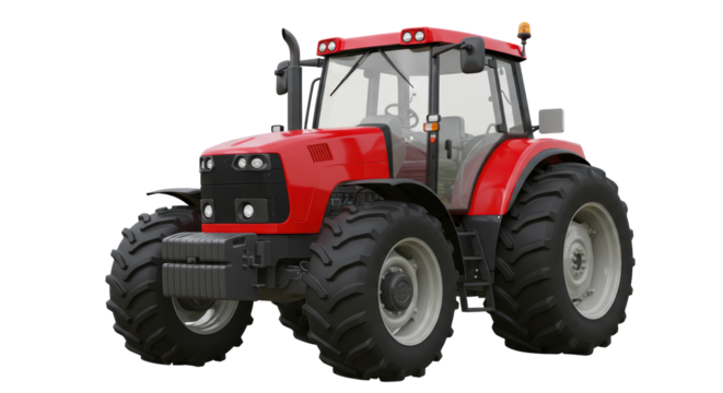 Isolated Red Tractor