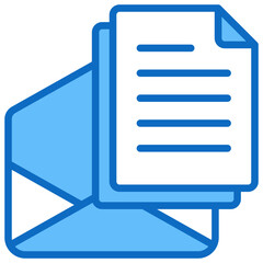 Fototapeta premium Message Letter Icon Customer Support and Service Blue Fill Design Vector Concept