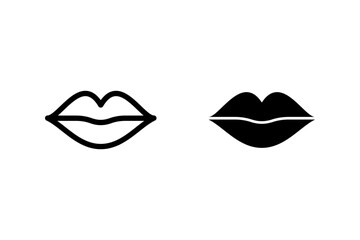 Lips or mouth icon set. vector simple design