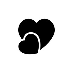 two hearts in a simple style. Symbolizing love, affection, connection, and relationships. Ideal for Valentines Day, wedding invitations