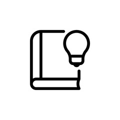 Book and Light Bulb Icon. representing knowledge, ideas, education, and inspiration. Suitable for educational, business, and creative projects