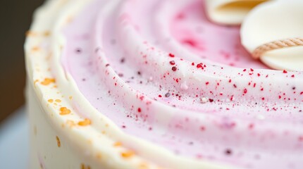 Delicate Frosting: A Close-Up of Exquisite Cake Decoration