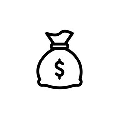 Money bag icon. featuring a dollar sign. Perfect for financial, business, or economic themed designs