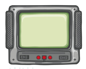 old radio isolated on white