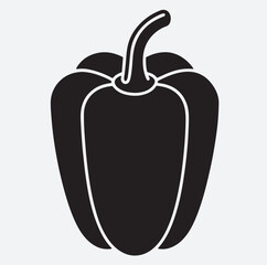 bell pepper silhouette vector art illustration, vector illustration of a bell pepper