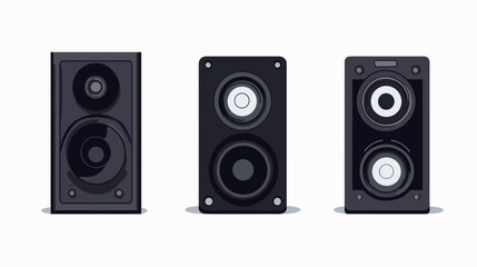 Obraz premium Three Black Speakers Illustration Pixel Art Design