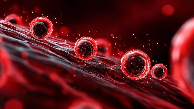 animation of red blood cell coagulation