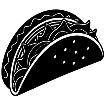 black taco food graphic clip art preview