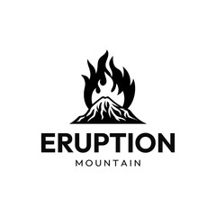 Volcano mountain logo, Volcano eruption logo design.