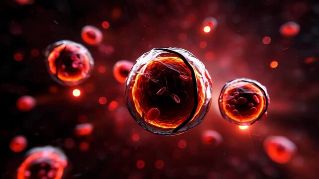 animation of red blood cell coagulation