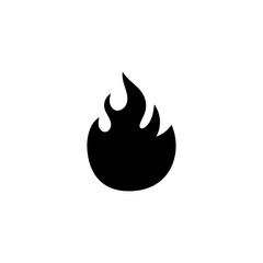Fire icon isolated on white background.