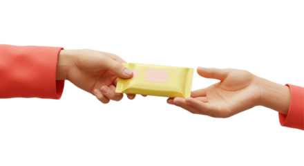 Isolated Hands Exchanging Pack