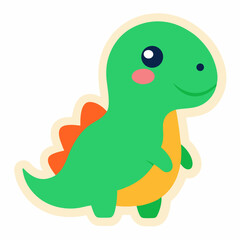 Dino Cute Sticker Adorable Dinosaur Sticker Vectors for Kids and Creative Designs