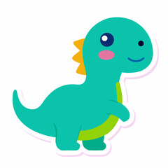 Dino Cute Sticker Adorable Dinosaur Sticker Vectors for Kids and Creative Designs