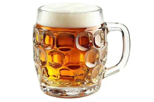 A frosty mug of golden beer perfectly poured inviting a refreshing taste clear glass thick head dark background